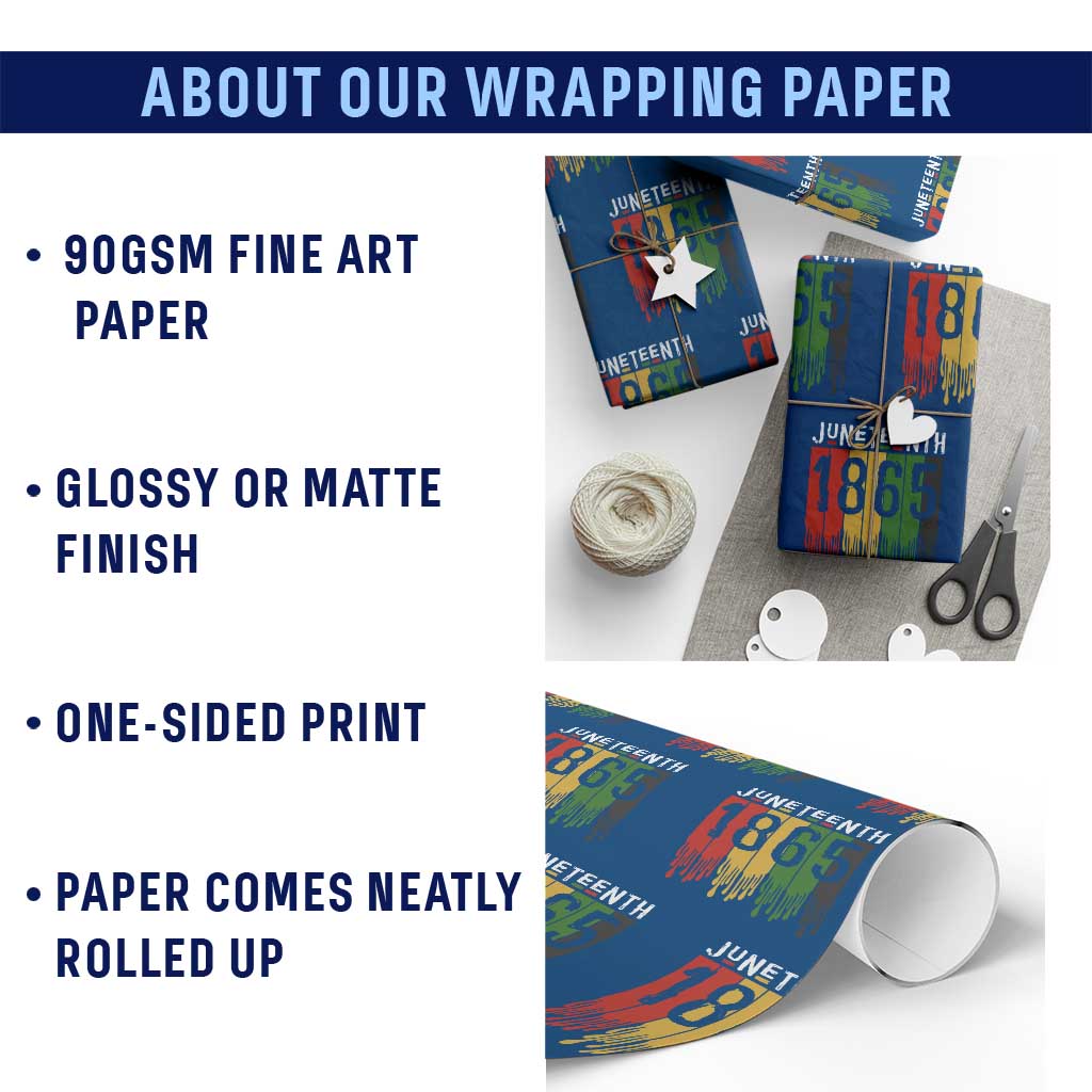 Juneteenth Freedom Pride Wrapping Paper Roll African American Heritage Graphic