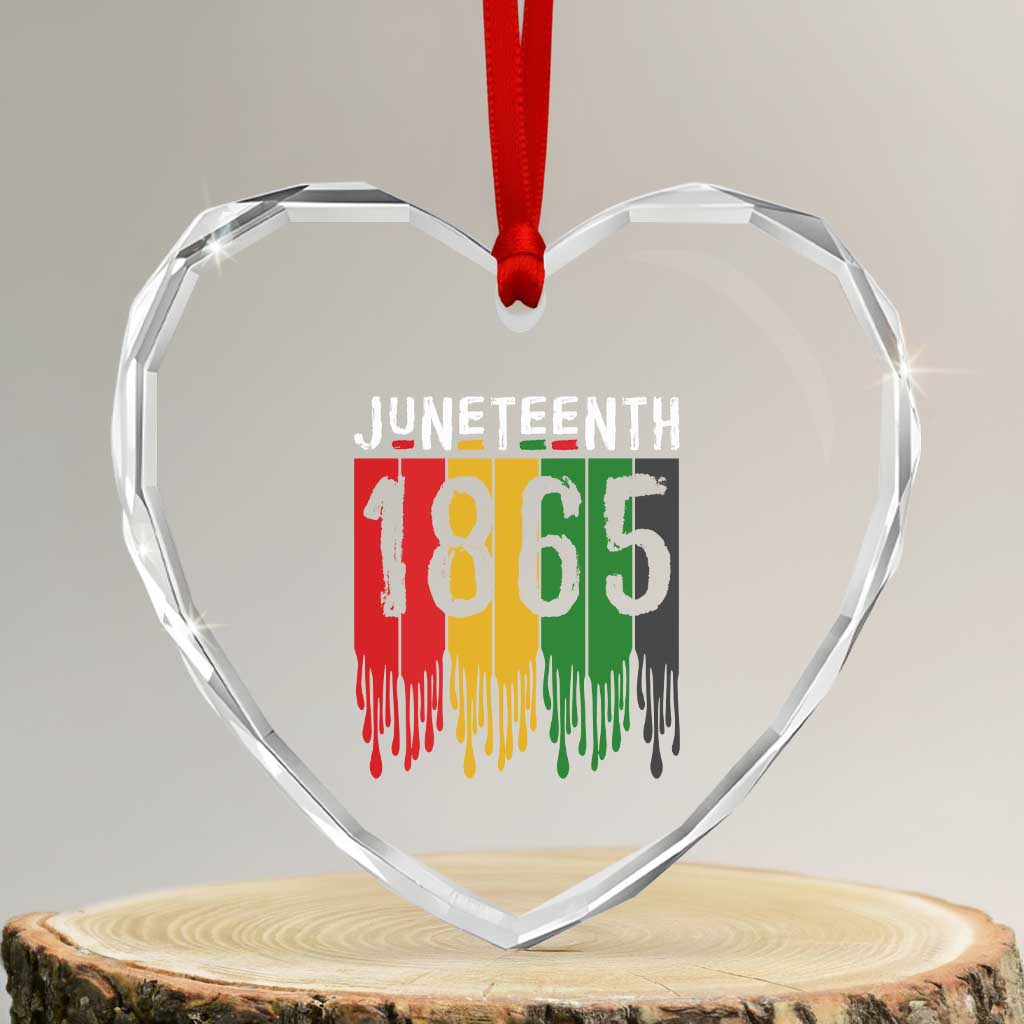 Juneteenth Freedom Pride Heart Crystal Glass Ornament African American Heritage Graphic TS12 Transparent Glass 3'' Heart Print Your Wear