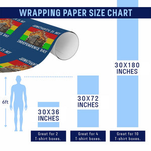 Juneteenth Is My Independence Day Wrapping Paper Roll Bold Afro Liberation Pan-African Flag TS02 Print Your Wear