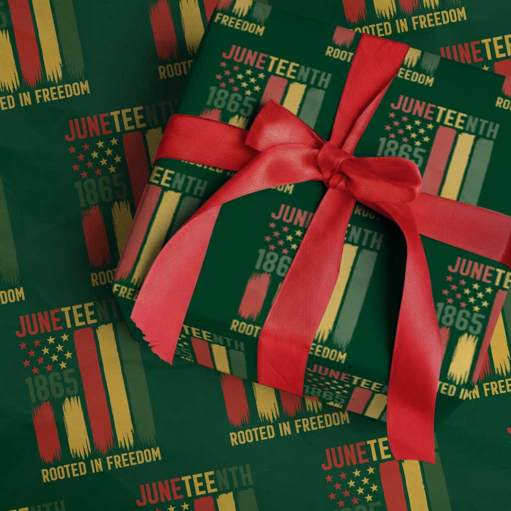 Juneteenth Rooted In Freedom 1865 Wrapping Paper Roll African American Pride TS12 Green Print Your Wear