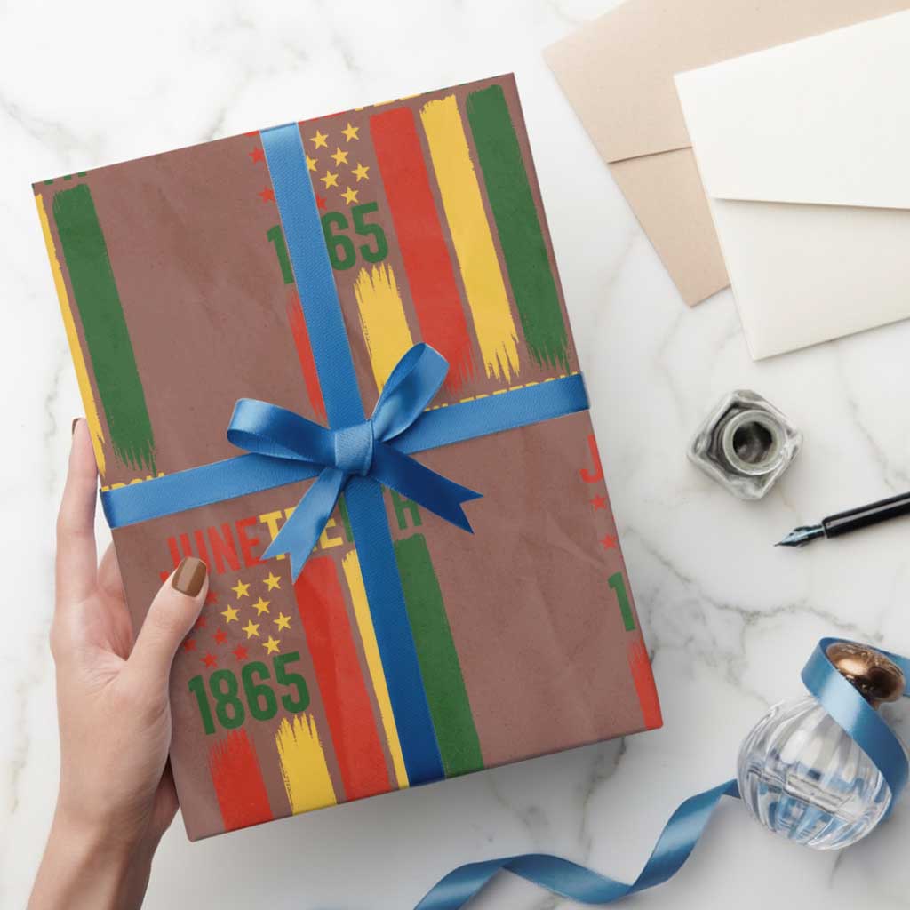 Juneteenth Rooted In Freedom 1865 Wrapping Paper Roll African American Pride TS12 Mocha Print Your Wear