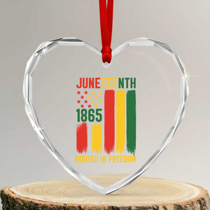 Juneteenth Rooted In Freedom 1865 Heart Crystal Glass Ornament African American Pride TS12 Transparent Glass 3'' Heart Print Your Wear