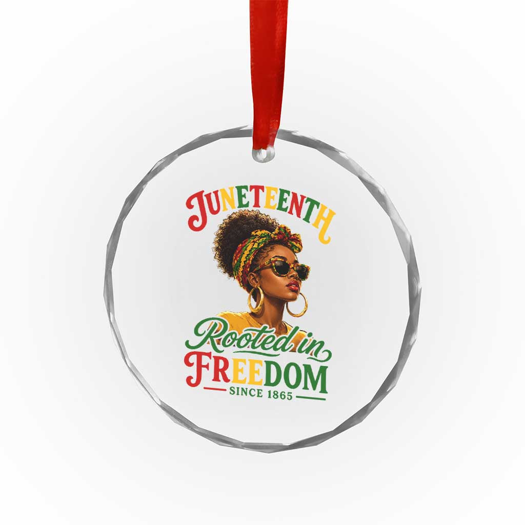 Juneteenth Rooted In Freedom Since 1865 Crystal Glass Ornament Black Women African American TS11 Print Your Wear