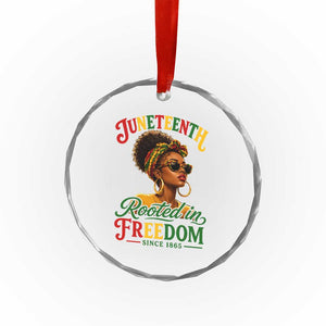Juneteenth Rooted In Freedom Since 1865 Crystal Glass Ornament Black Women African American TS11 Print Your Wear
