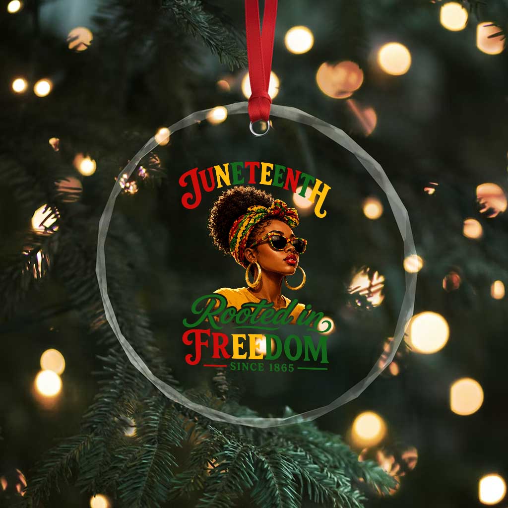 Juneteenth Rooted In Freedom Since 1865 Crystal Glass Ornament Black Women African American TS11 Print Your Wear