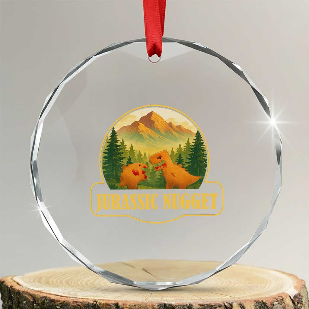 Jurassic Nugget World Dino Crystal Glass Ornament Nugget Lover Gift TS12 Transparent Glass 3'' Circle Print Your Wear