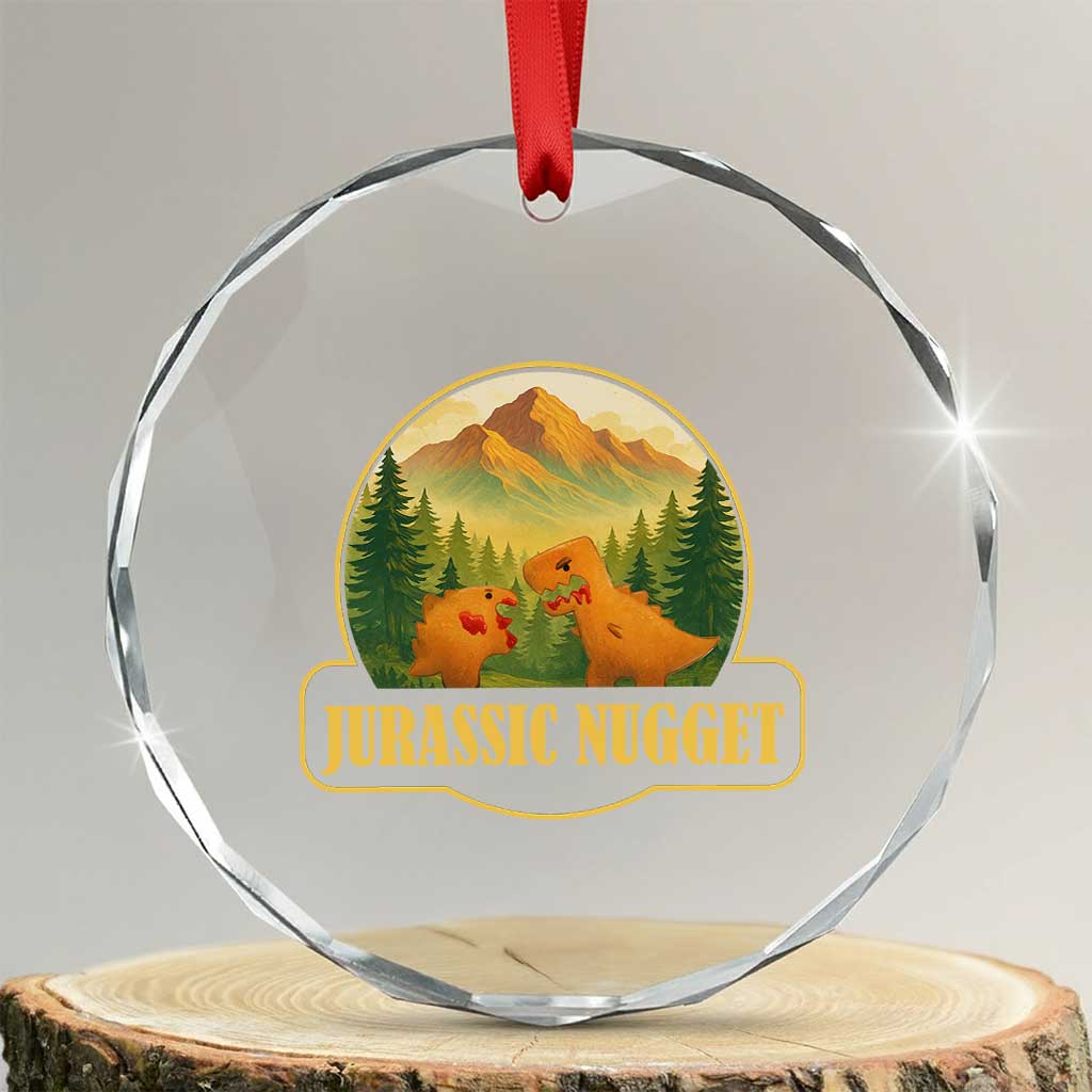 Jurassic Nugget World Dino Crystal Glass Ornament Nugget Lover Gift TS12 Transparent Glass 3'' Circle Print Your Wear