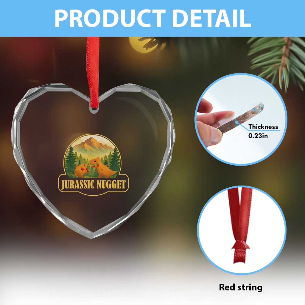 Jurassic Nugget World Dino Heart Crystal Glass Ornament Nugget Lover Gift TS12 Print Your Wear