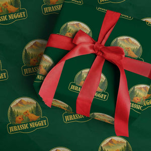 Jurassic Nugget World Dino Wrapping Paper Roll Nugget Lover Gift TS12 Green Print Your Wear