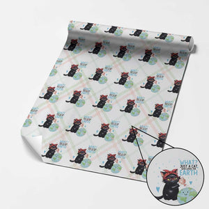 Just A Cat Who Loves The Earth Wrapping Paper Roll Earth Day Cat Lover Gift TS12 Christmas Plaid Print Your Wear