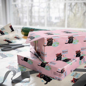 Just A Cat Who Loves The Earth Wrapping Paper Roll Earth Day Cat Lover Gift TS12 Light Pink Print Your Wear