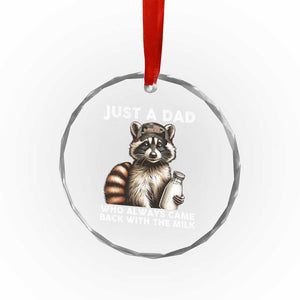 Just A Dad Who Always Came Back With The Milk Crystal Glass Ornament Retro Raccoon Camo Fathers Day TS10 Print Your Wear