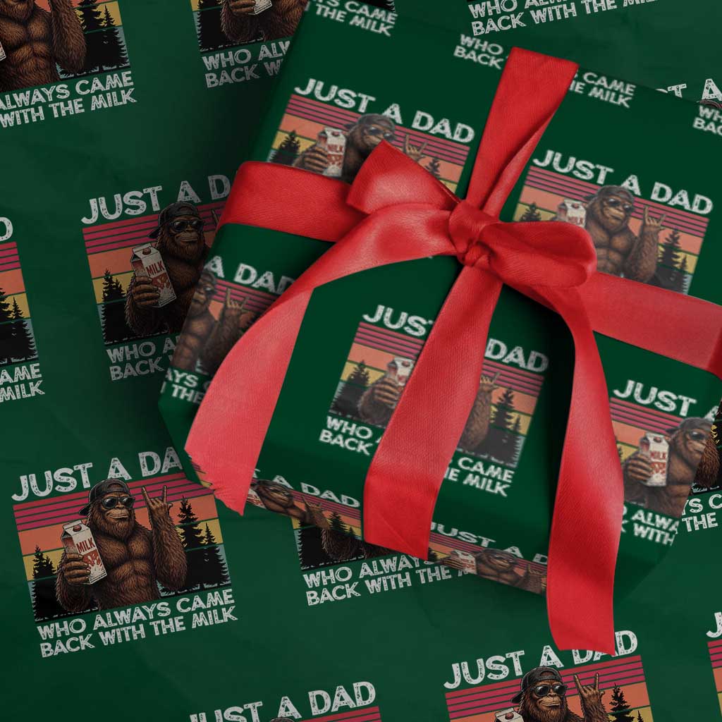 Just a Dad Who Always Came Back with The Milk Wrapping Paper Roll Funny Father's Day Gift