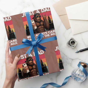 Just a Dad Who Always Came Back with The Milk Wrapping Paper Roll Funny Father's Day Gift