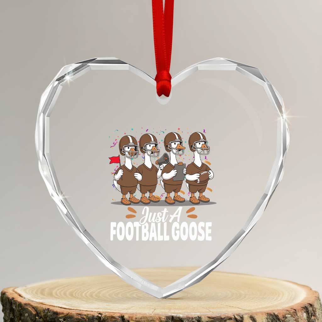 Just A Football Goose Heart Crystal Glass Ornament Animal Sports Fan Gift TS12 Transparent Glass 3'' Heart Print Your Wear