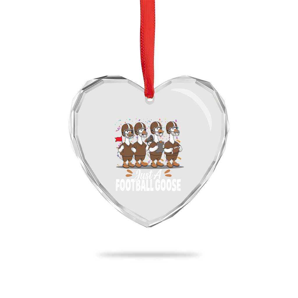 Just A Football Goose Heart Crystal Glass Ornament Animal Sports Fan Gift TS12 Print Your Wear