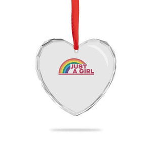 Just A Girl LGBTQ Pride Month Heart Crystal Glass Ornament TS14 Print Your Wear