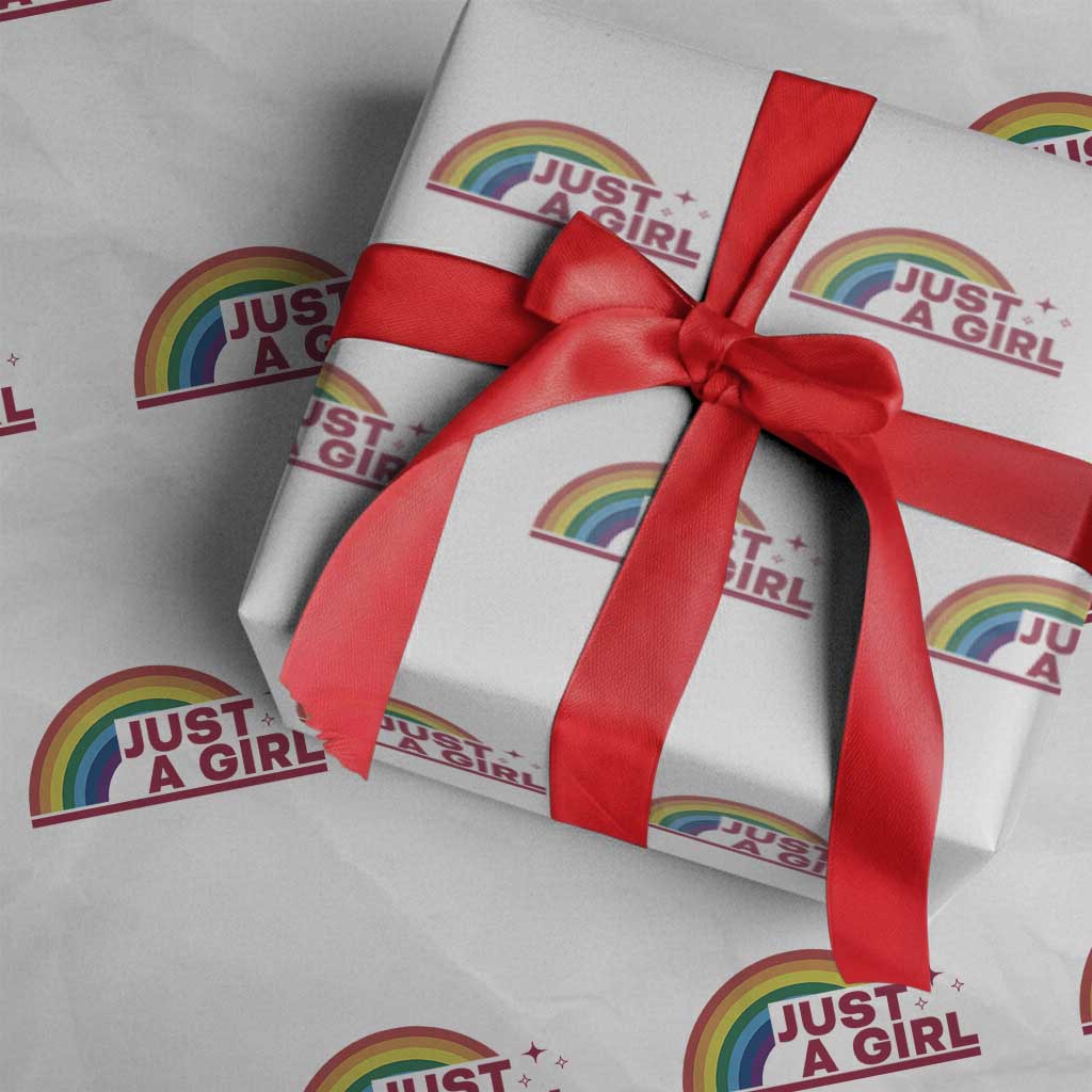 Just A Girl LGBTQ Pride Month Wrapping Paper Roll TS14 White Print Your Wear