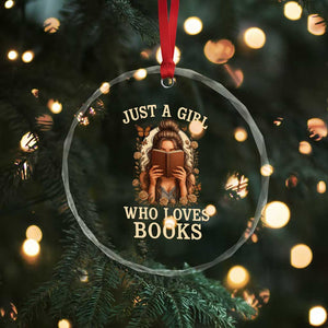 Just A Girl Who Loves Books Crystal Glass Ornament Funny Bookworm Quote TS12 Print Your Wear