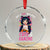 Just A Girl Who Loves Cats And Gaming Crystal Glass Ornament Cute Gamer Gift TS12 Transparent Glass 3'' Circle Print Your Wear