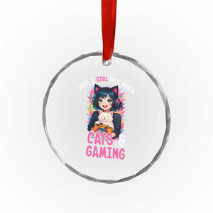 Just A Girl Who Loves Cats And Gaming Crystal Glass Ornament Cute Gamer Gift TS12 Print Your Wear