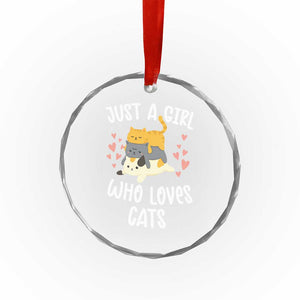 Just A Girl Who Loves Cats Crystal Glass Ornament Cute Kittens Pet Lover TS12 Print Your Wear