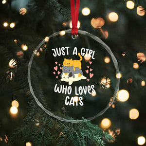 Just A Girl Who Loves Cats Crystal Glass Ornament Cute Kittens Pet Lover TS12 Print Your Wear