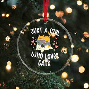 Just A Girl Who Loves Cats Crystal Glass Ornament Cute Kittens Pet Lover TS12 Print Your Wear