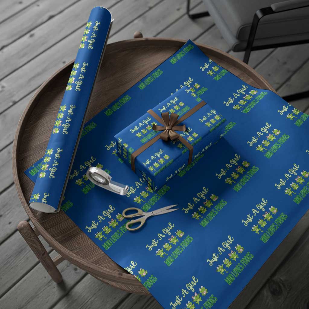 Just A Girl Who Loves Frogs Wrapping Paper Roll Frog Lover TS12 Blue Print Your Wear