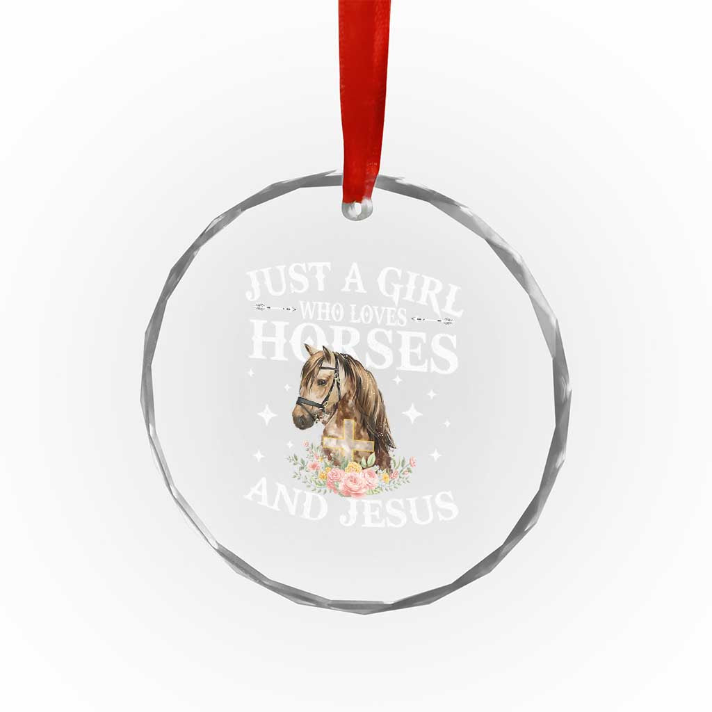 Just A Girl Who Loves Horses And Jesus Crystal Glass Ornament Christian Girls Horse TS11 Print Your Wear