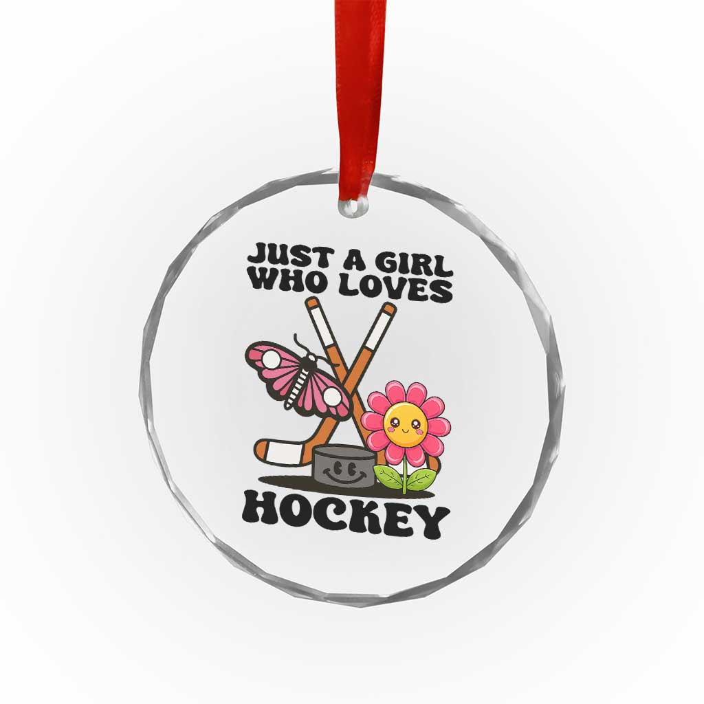 Just A Girl Who Loves Ice Hockey Crystal Glass Ornament Sports Lover Gift TS12 Print Your Wear