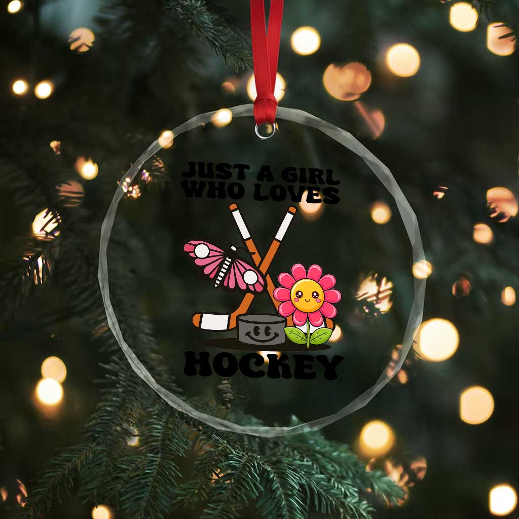 Just A Girl Who Loves Ice Hockey Crystal Glass Ornament Sports Lover Gift TS12 Print Your Wear