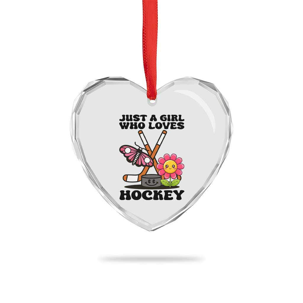 Just A Girl Who Loves Ice Hockey Heart Crystal Glass Ornament Sports Lover Gift TS12 Print Your Wear