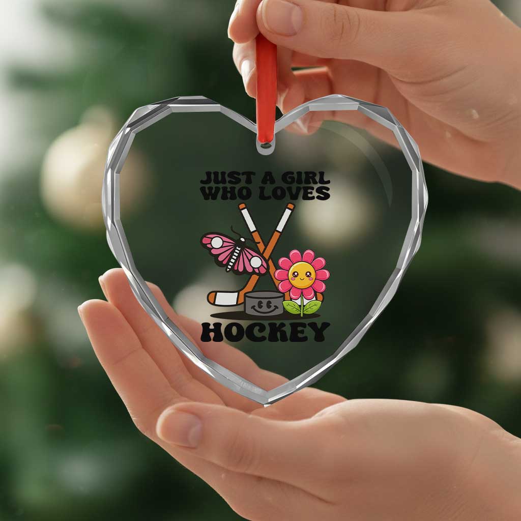 Just A Girl Who Loves Ice Hockey Heart Crystal Glass Ornament Sports Lover Gift TS12 Print Your Wear