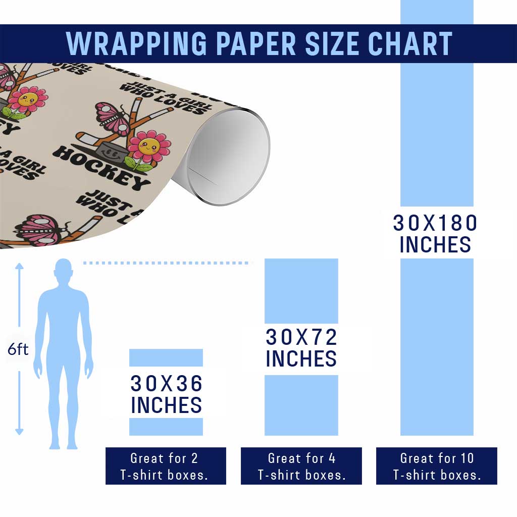 Just A Girl Who Loves Ice Hockey Wrapping Paper Roll Sports Lover Gift TS12 Print Your Wear