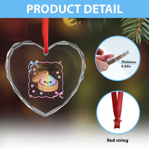 Just A Girl Who Loves Squishies Heart Crystal Glass Ornament Cute Dumpling Graphic Coquette Bow Girls TS10 Print Your Wear