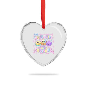 Just A Girl Who Loves Squishies Heart Crystal Glass Ornament Squishy Lovers Kawaii Dumpling Graphic Coquette Bow Girls