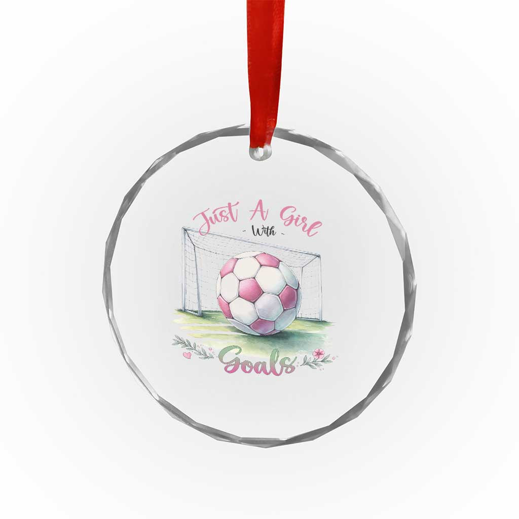 Just A Girl With Goals Crystal Glass Ornament Soccer Gift For Her TS12 Print Your Wear