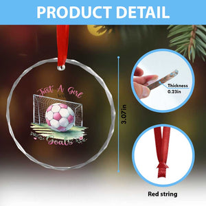 Just A Girl With Goals Crystal Glass Ornament Soccer Gift For Her TS12 Print Your Wear