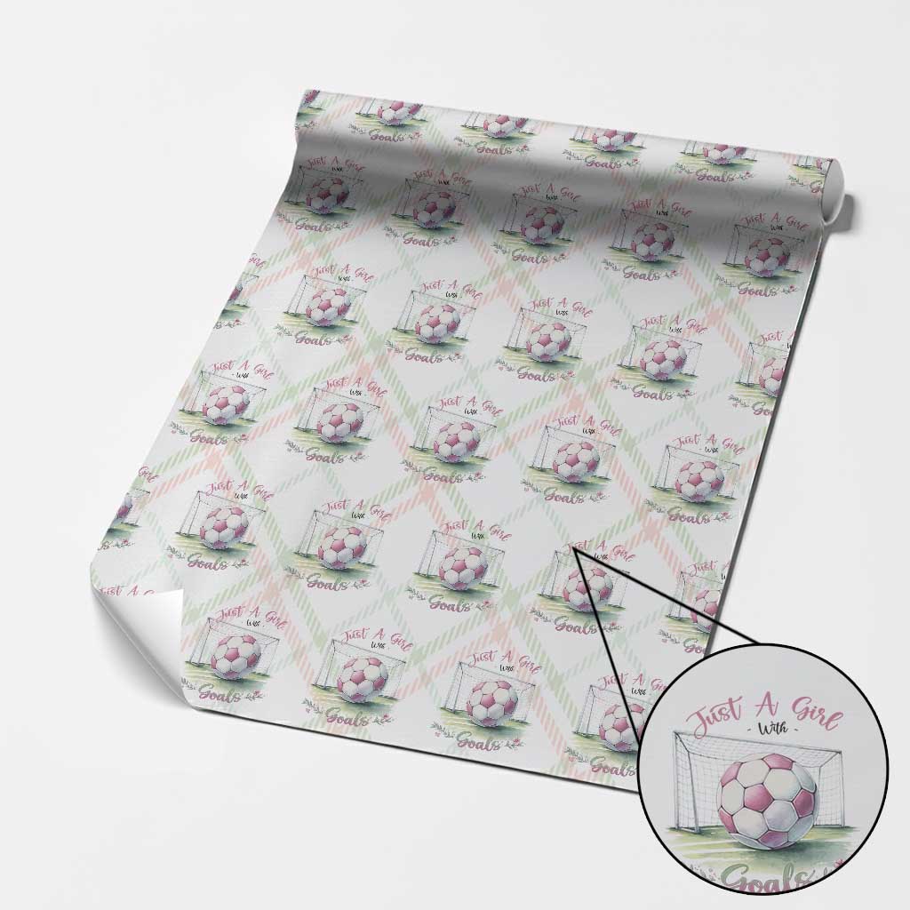 Just A Girl With Goals Wrapping Paper Roll Soccer Gift For Her TS12 Christmas Plaid Print Your Wear
