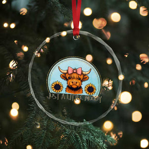 Just A Little Moody Crystal Glass Ornament Funny Sarcasm Highland Cattle TS12 Print Your Wear
