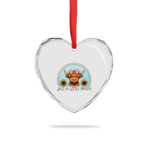 Just A Little Moody Heart Crystal Glass Ornament Funny Sarcasm Highland Cattle TS12 Print Your Wear