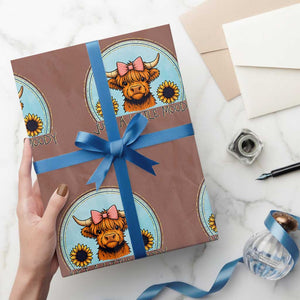 Just A Little Moody Wrapping Paper Roll Funny Sarcasm Highland Cattle TS12 Mocha Print Your Wear
