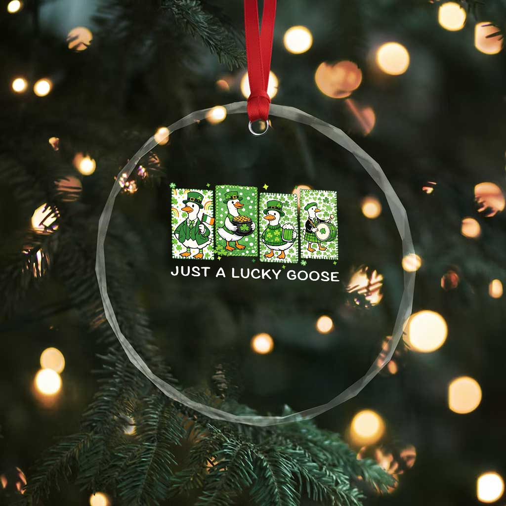 Just A Lucky Goose Crystal Glass Ornament Funny Irish Crew St Patricks Day TS12 Print Your Wear
