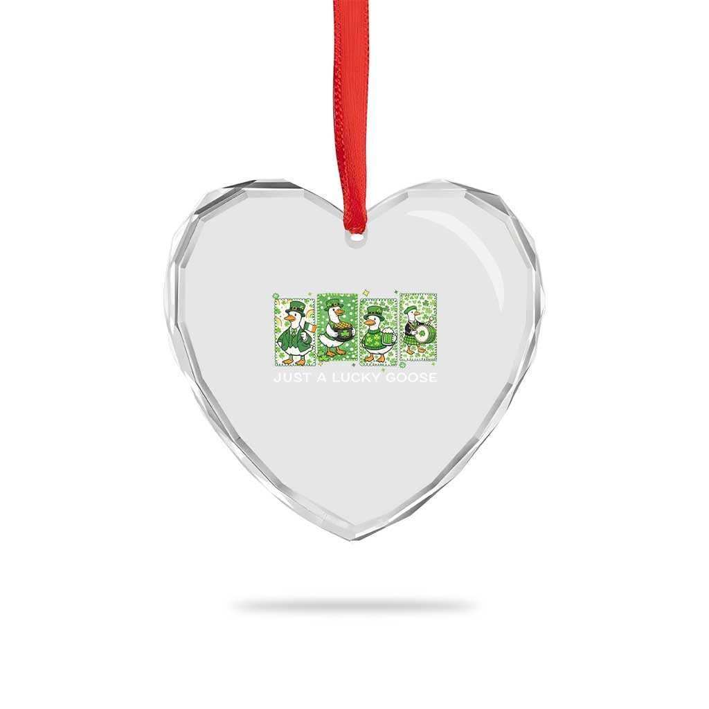 Just A Lucky Goose Heart Crystal Glass Ornament Funny Irish Crew St Patricks Day TS12 Print Your Wear