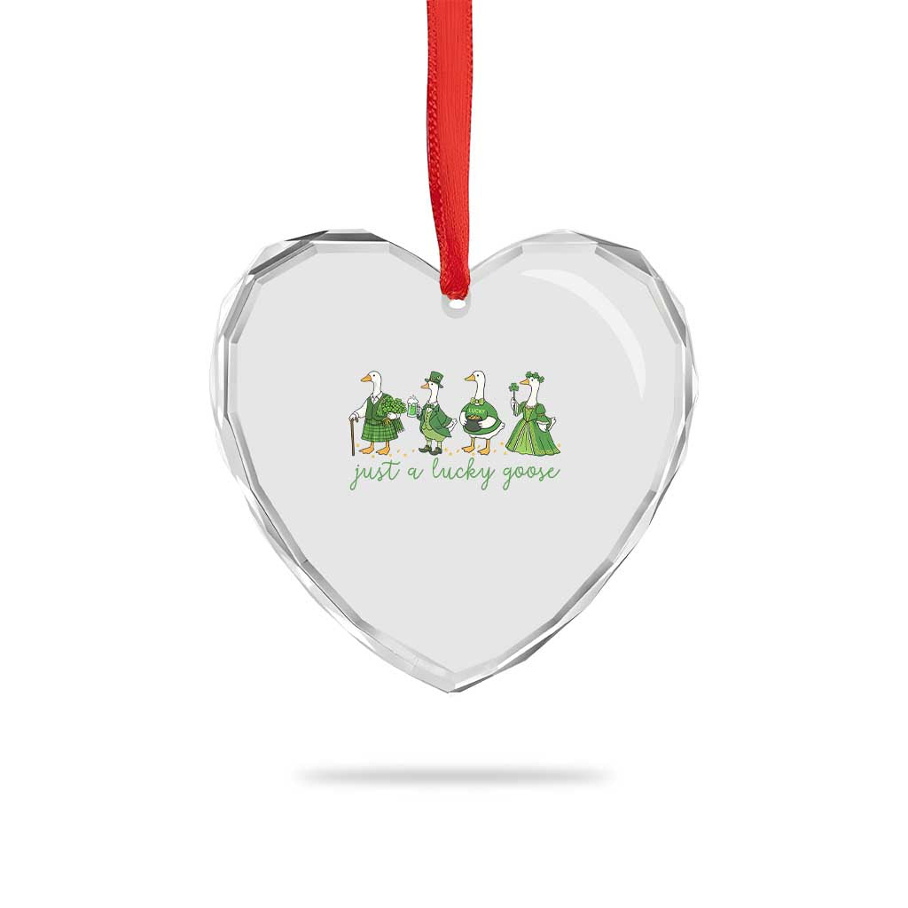 Just A Lucky Goose Heart Crystal Glass Ornament Funny St Patricks Day Irish Gift TS12 Print Your Wear