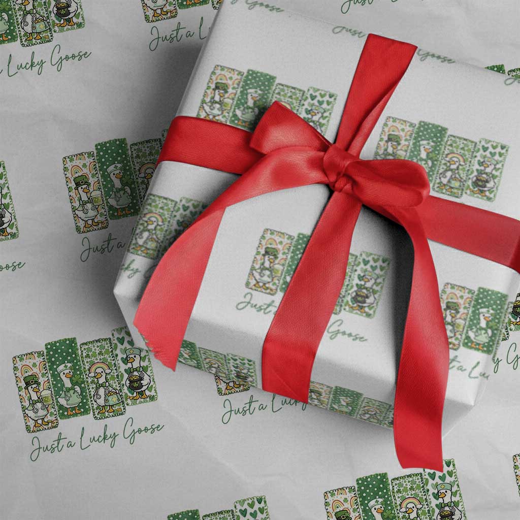 Just A Lucky Goose Nurse Wrapping Paper Roll St Patricks Day Gift TS12 White Print Your Wear