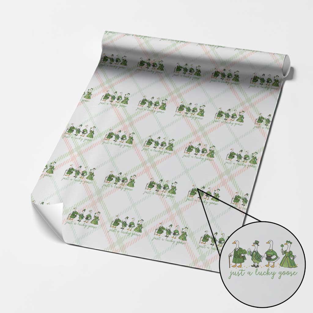 Just A Lucky Goose Wrapping Paper Roll Funny St Patricks Day Irish Gift TS12 Christmas Plaid Print Your Wear