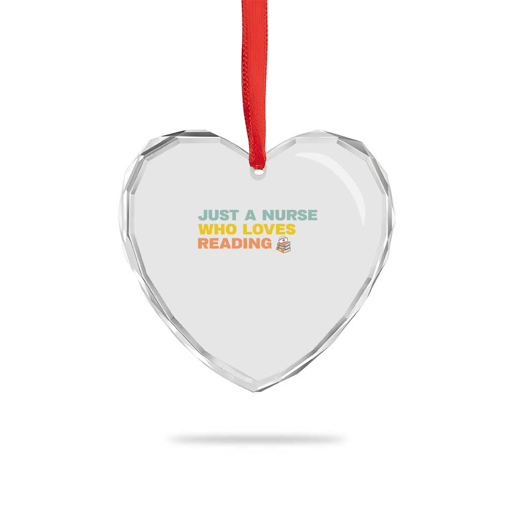 Just A Nurse Who Loves Reading Heart Crystal Glass Ornament Bookish Nurse Gift TS12 Print Your Wear