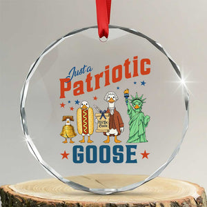 Just A Patriotic Goose Crystal Glass Ornament America 250th Anniversary TS12 Transparent Glass 3'' Circle Print Your Wear
